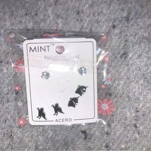 3 pc unicorn earrings set